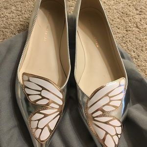 Sophia Webster Silver Flat. Size:7.5